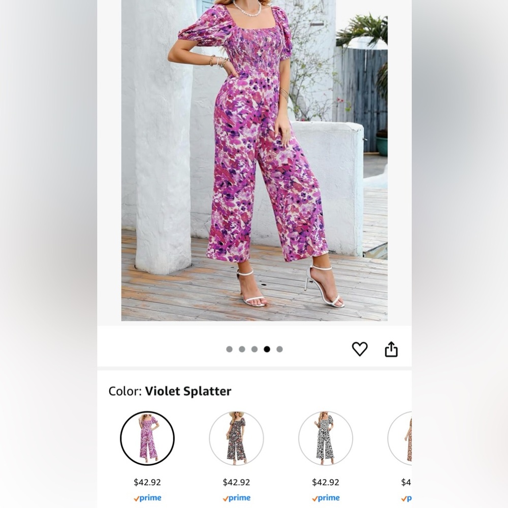 Vibrant Violet Splatter Women's Romper Jumpsuit